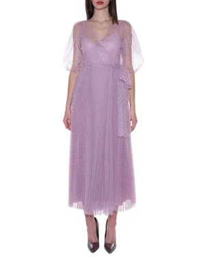 REDValentino Bow Detailed V-Neck Midi Dress