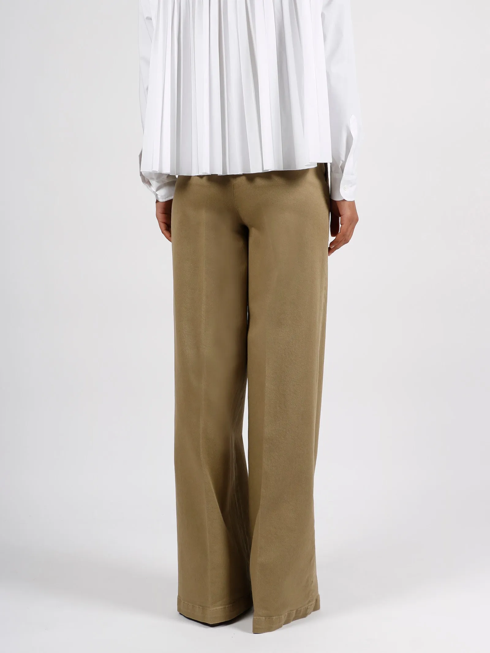 REDValentino High Waist Wide-Leg Gabardine Pants