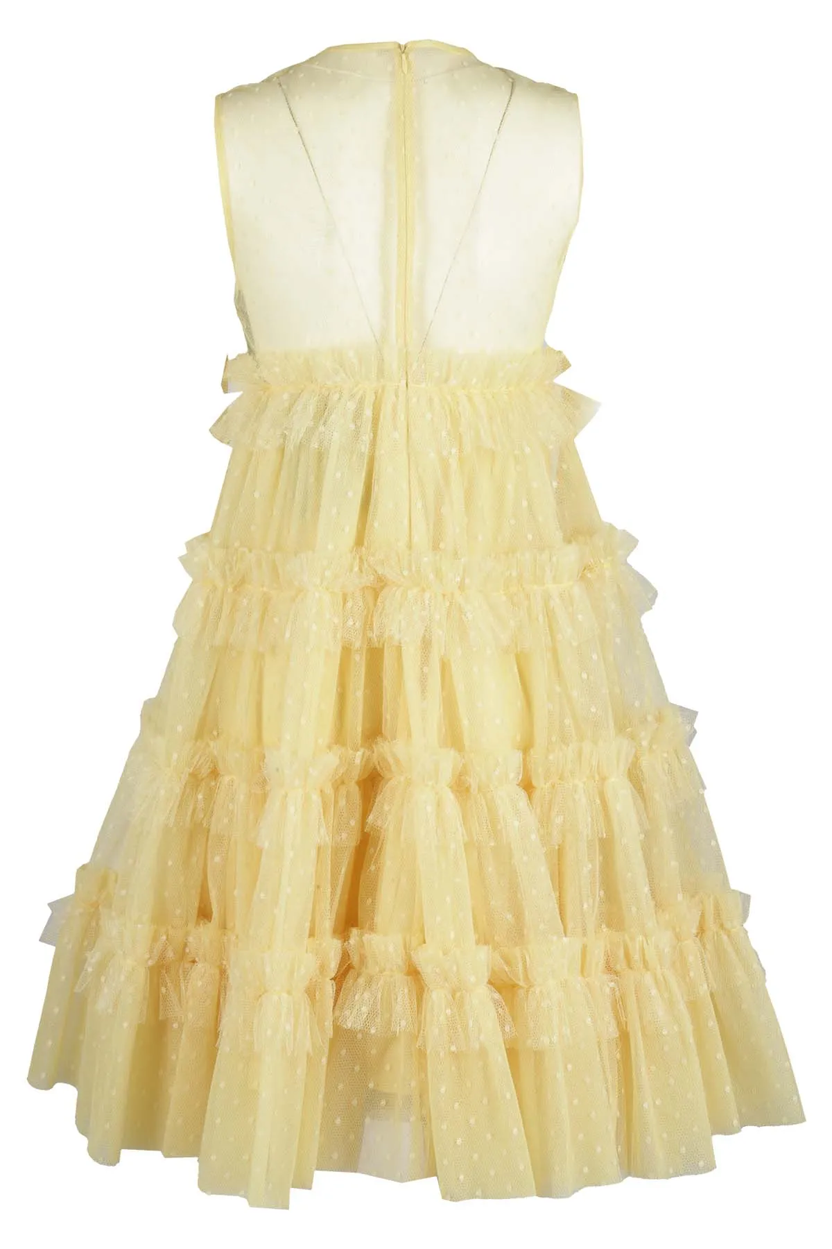 REDValentino Polka Dot Embroidered Tulled Dress