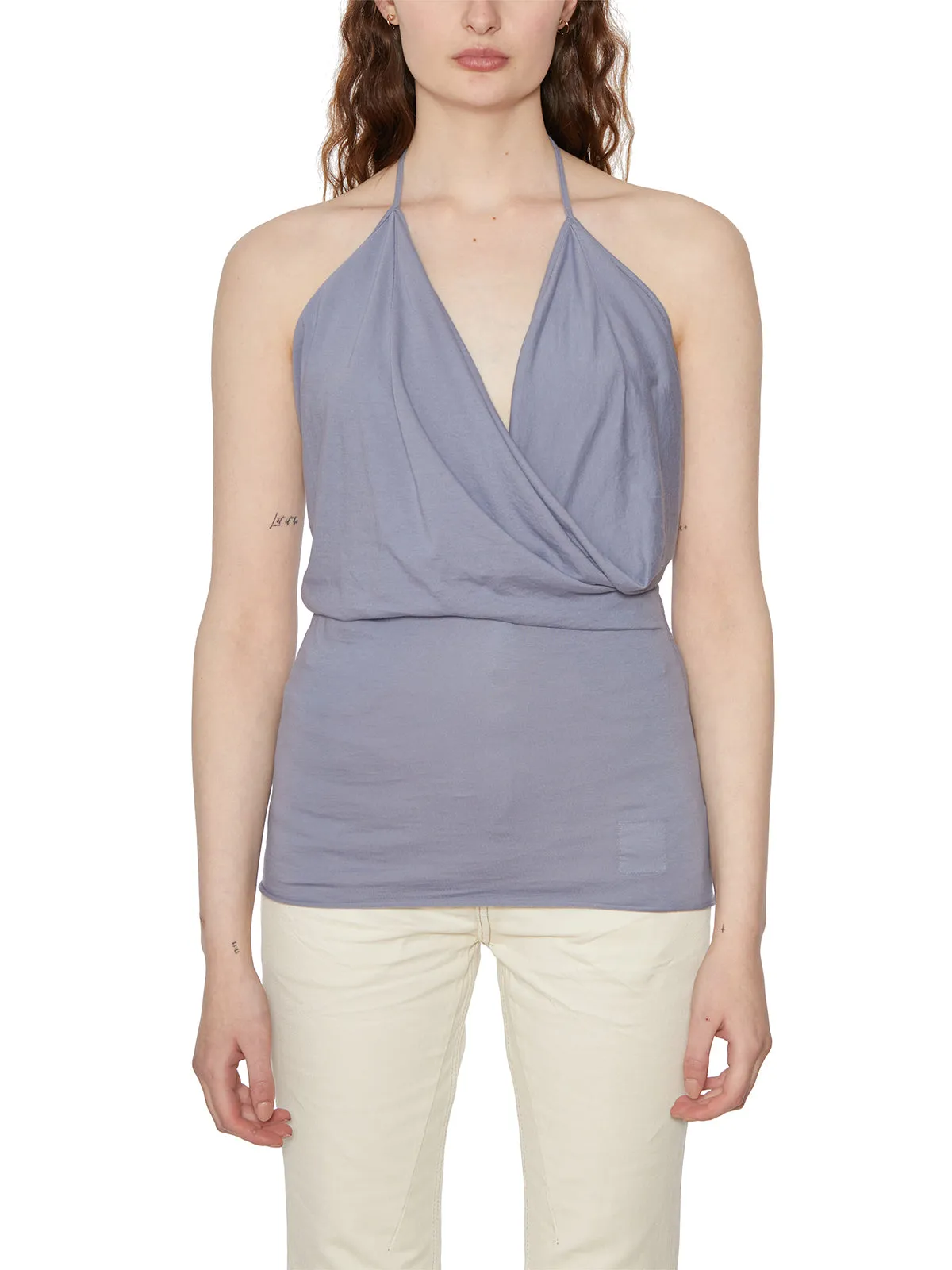 Rick Owens DRKSHDW Draped Sleeveless V-Neck Top