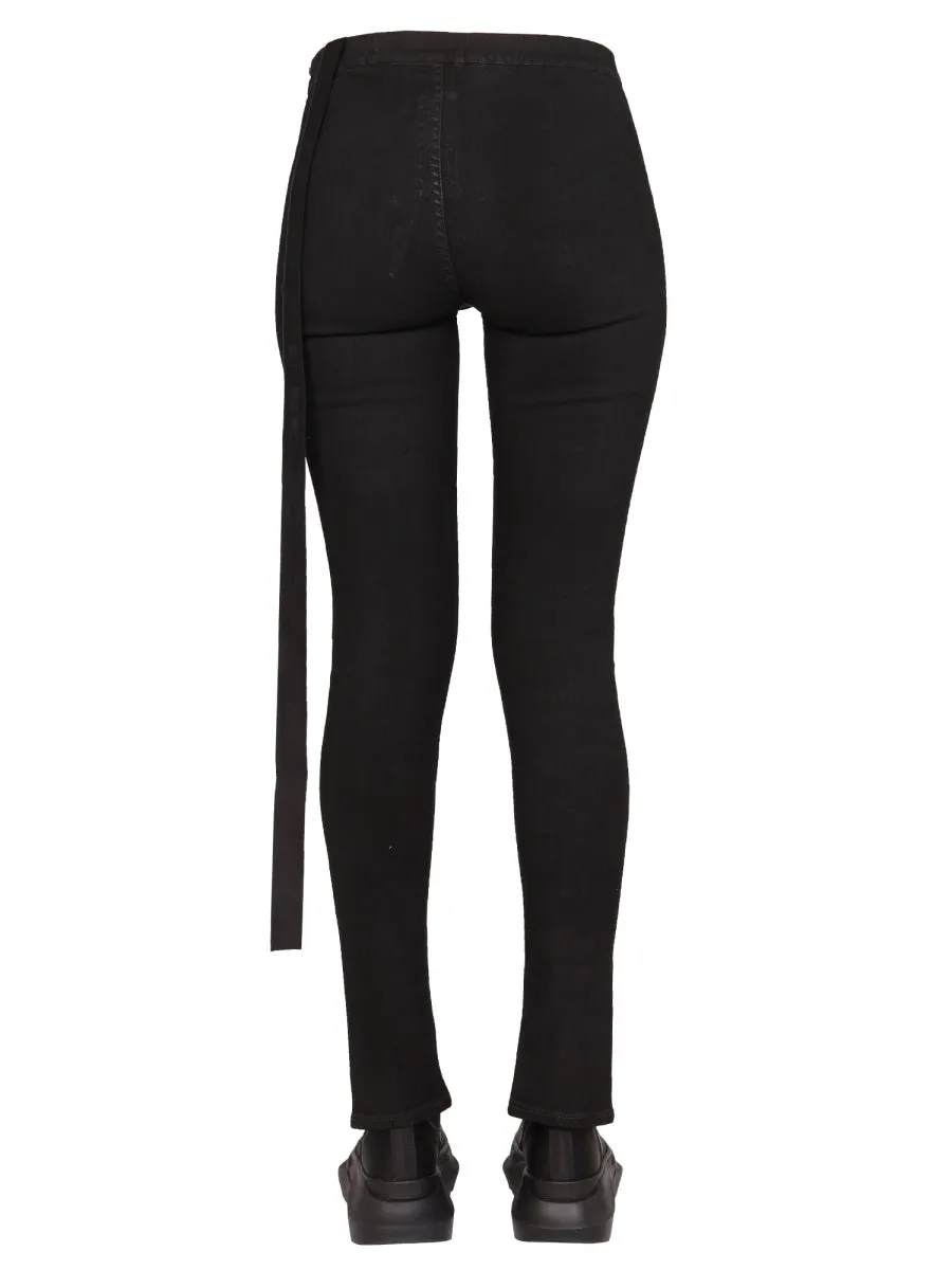 Rick Owens DRKSHDW Skinny Cut Slit-Detailed Pants