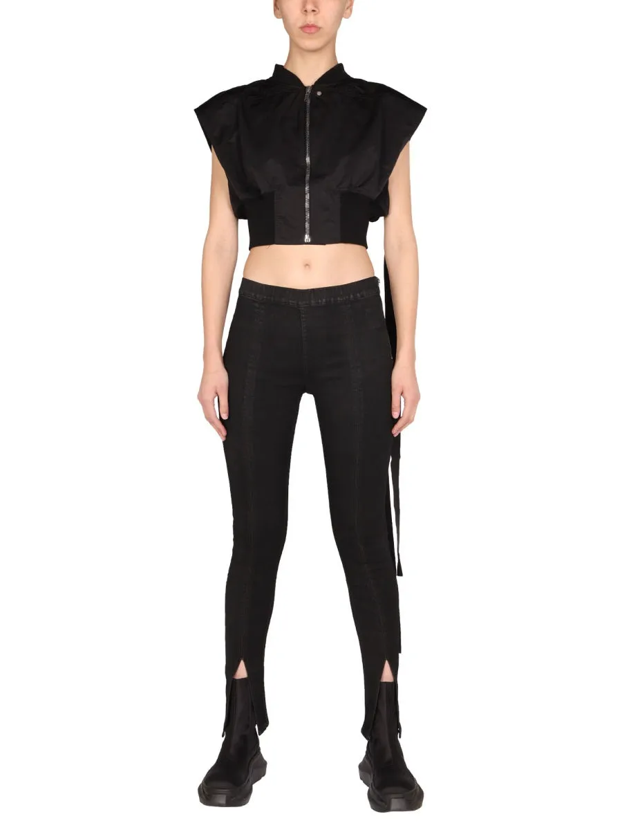 Rick Owens DRKSHDW Skinny Cut Slit-Detailed Pants