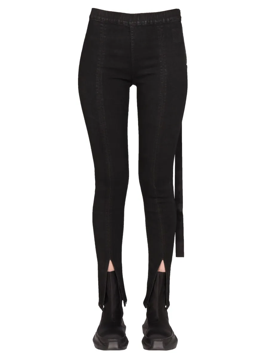 Rick Owens DRKSHDW Skinny Cut Slit-Detailed Pants