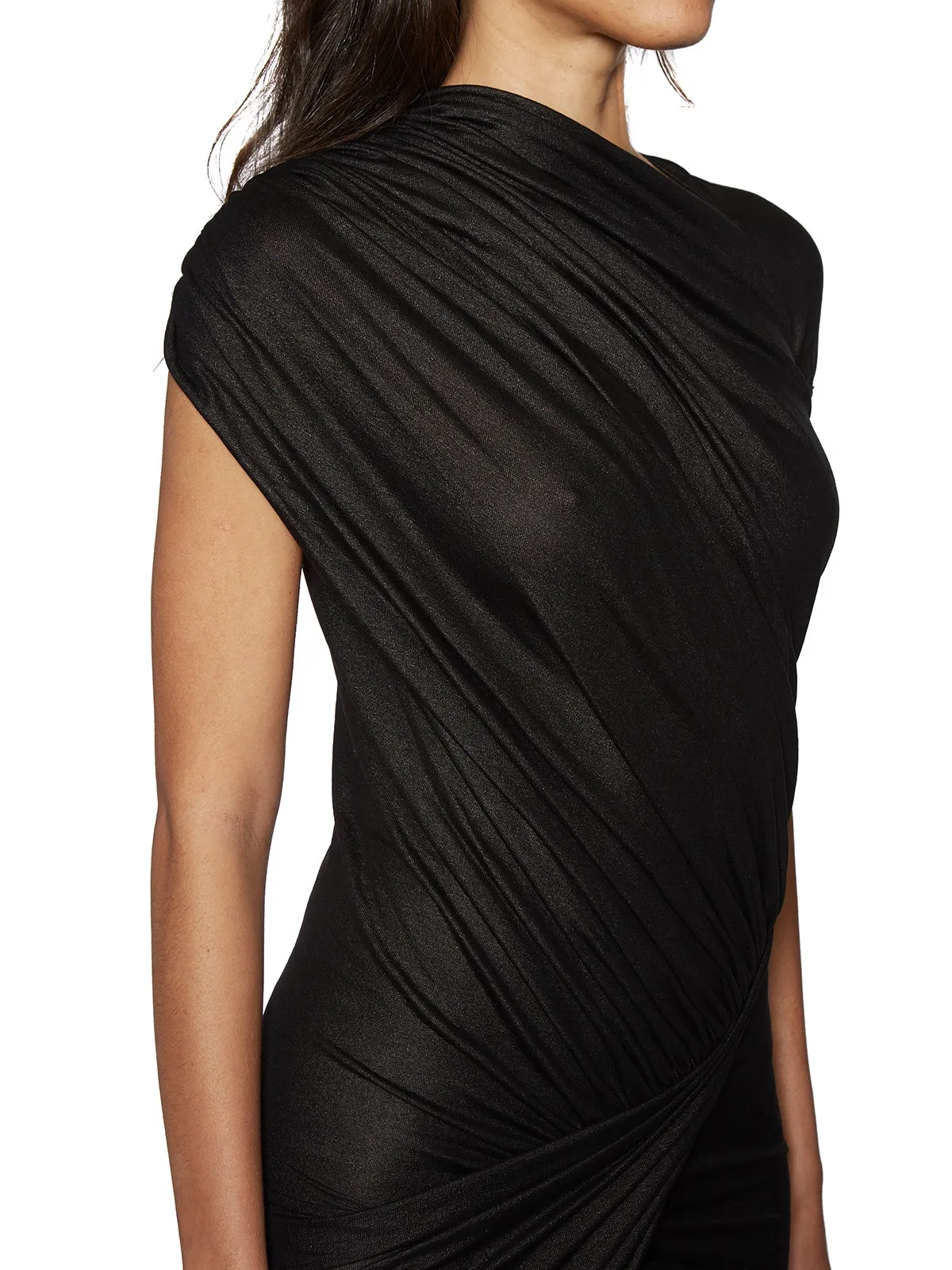 Rick Owens Lilies Short Sleeved Midi Dress