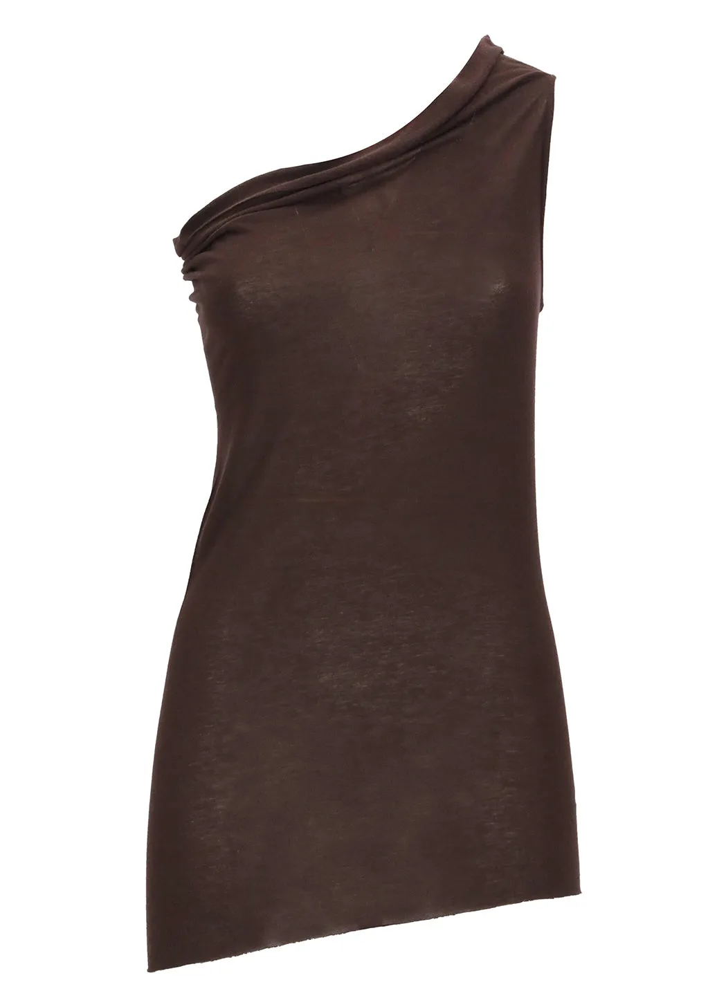 Rick Owens Semi-Sheer One Shoulder Top