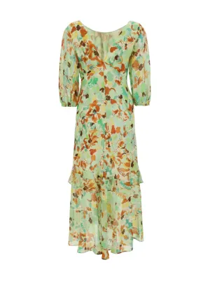 Rixo All-Over Printed Half-Sleeved Dress