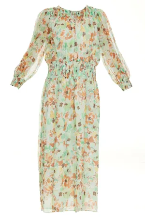 Rixo Marianna Round Neck Floral Printed Dress