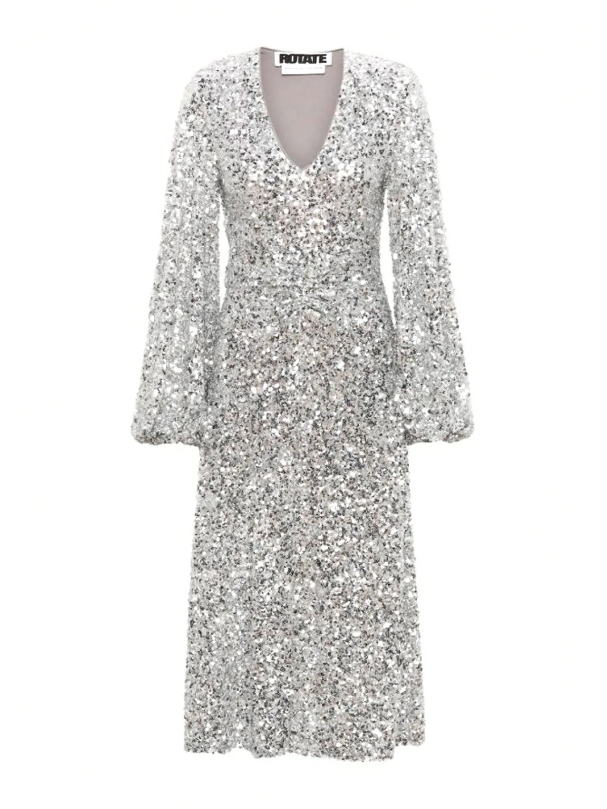 ROTATE Birger Chirstensen V-Neck Midi Dress