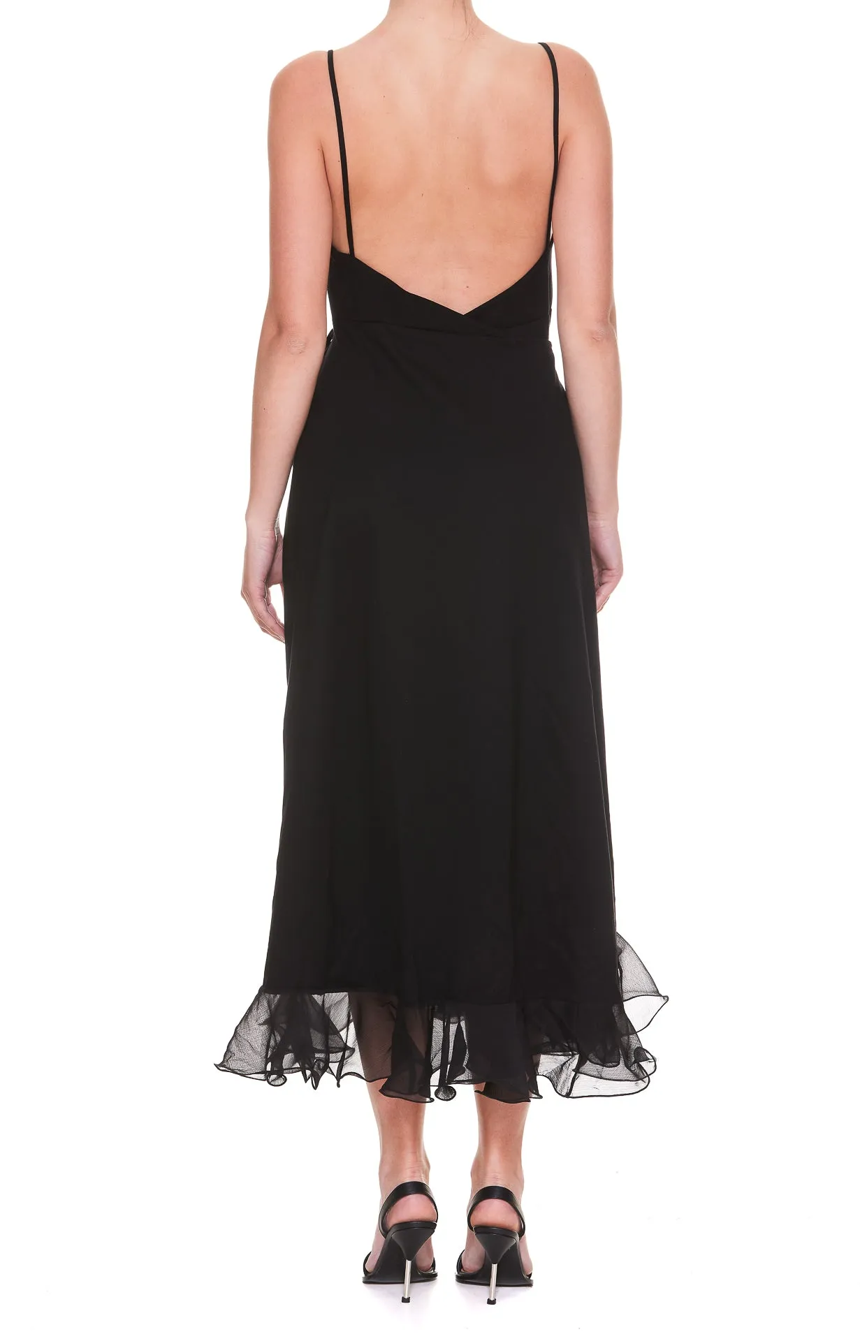 ROTATE Julia Wrapped Sleeveless Midi Dress