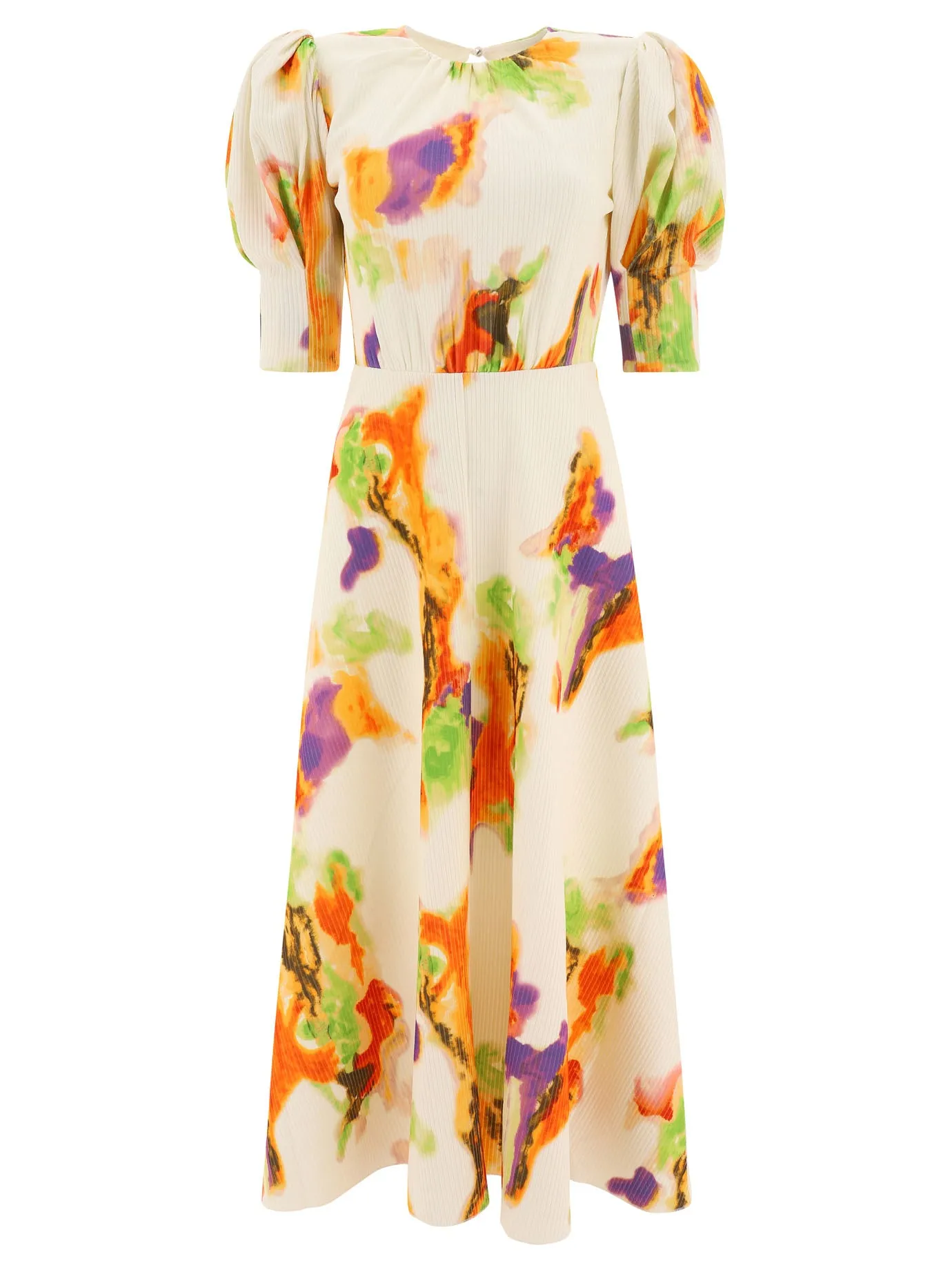 ROTATE Lavine Allover Floral Printed Open-Back Dress