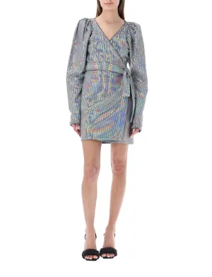 ROTATE V-Neck Long Sleeved Tied Dress