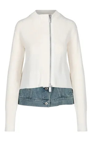 Sacai Layered Zip-Up Long-Sleeved Jacket