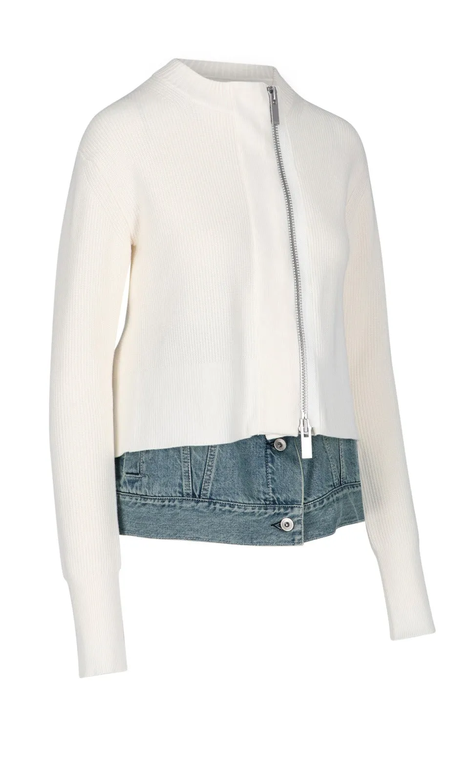 Sacai Layered Zip-Up Long-Sleeved Jacket