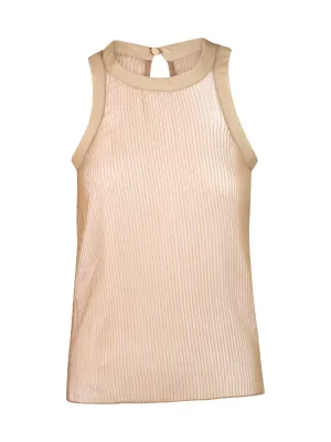 Sacai Ribbed Chiffon Tank Top