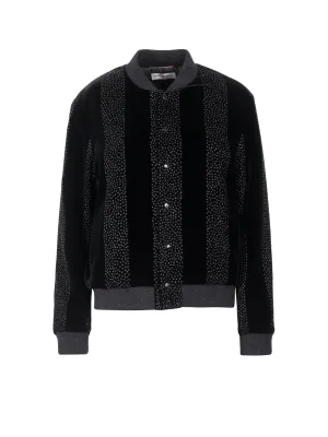 Saint Laurent Embroidered Velvet Teddy Jacket