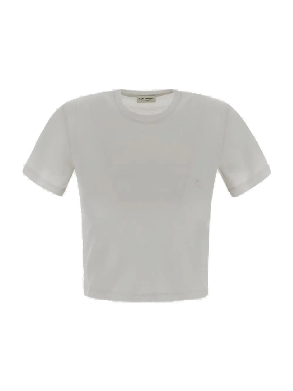 Saint Laurent Logo Embroidered Crewneck T-Shirt