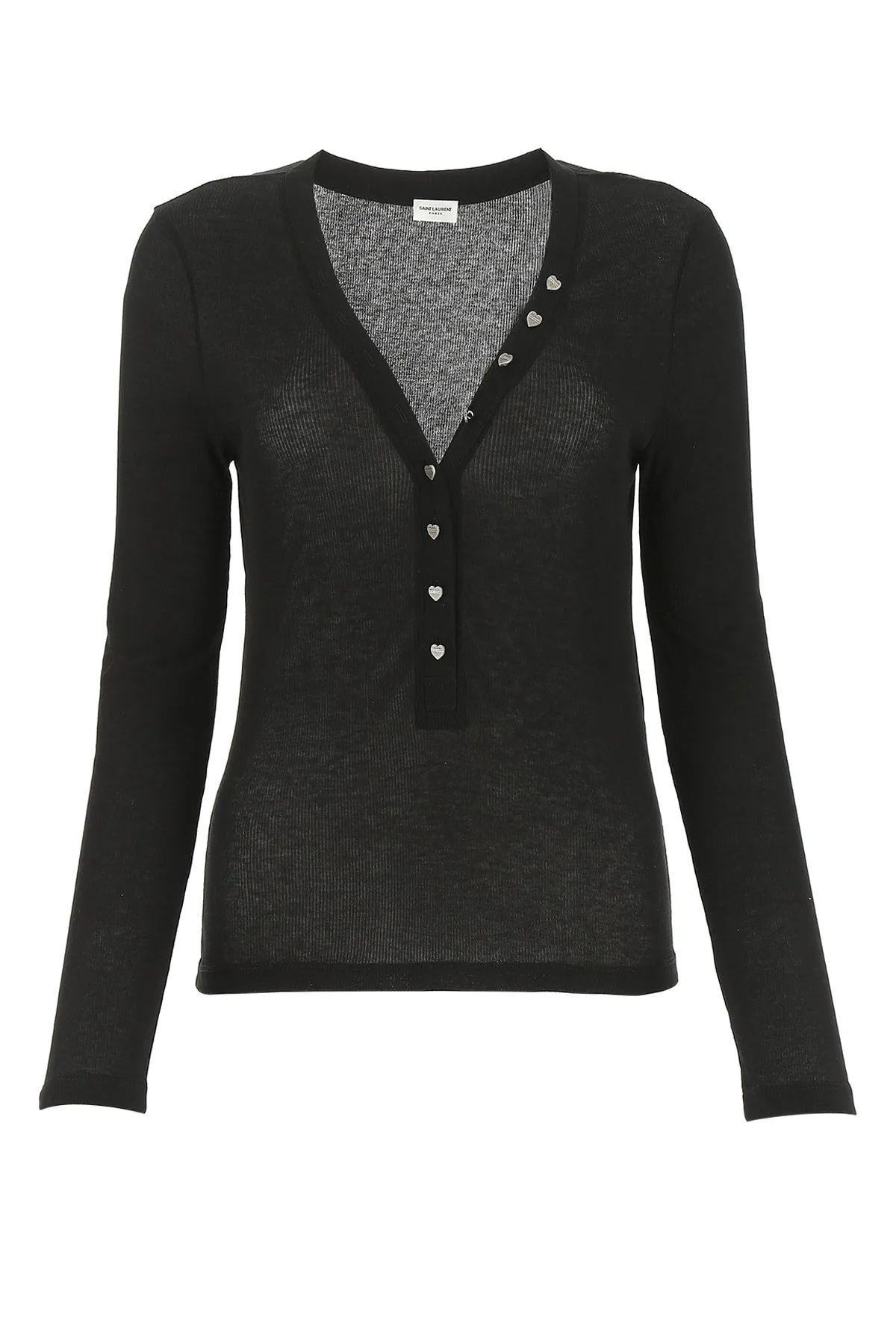 Saint Laurent Semi-Sheer Long-Sleeved Top