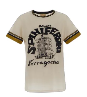 Salvatore Ferragamo Logo Print Crewneck T-Shirt
