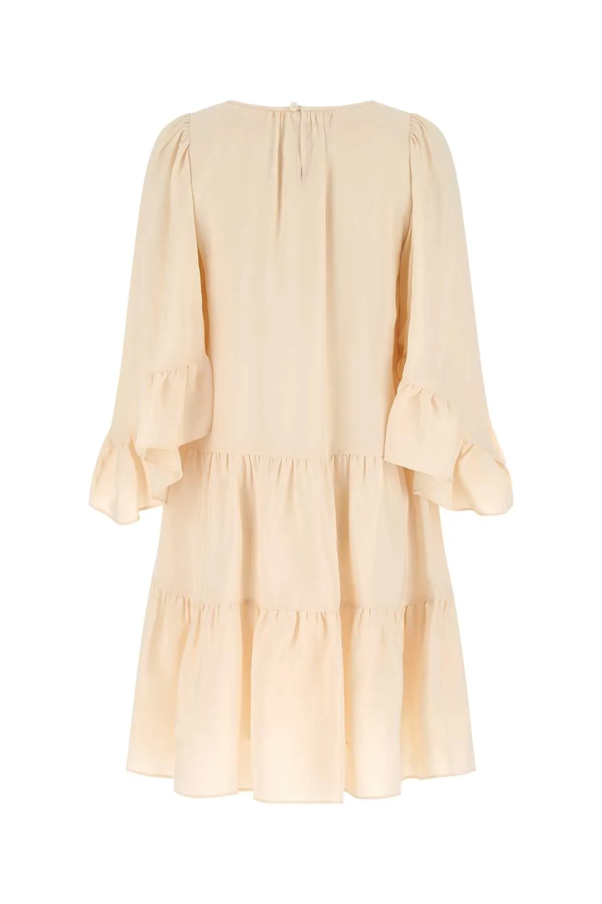 See By Chlo Crewneck Ruffled Midi Dress