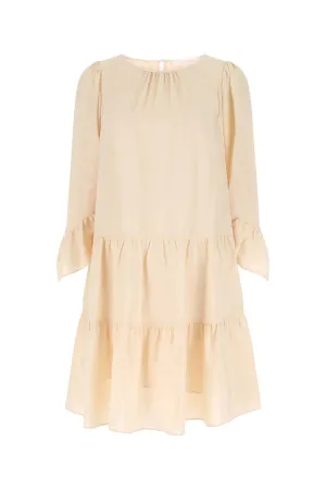 See By Chlo Crewneck Ruffled Midi Dress