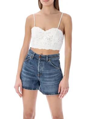 See By Chlo Floral Embroidered Cropped Top