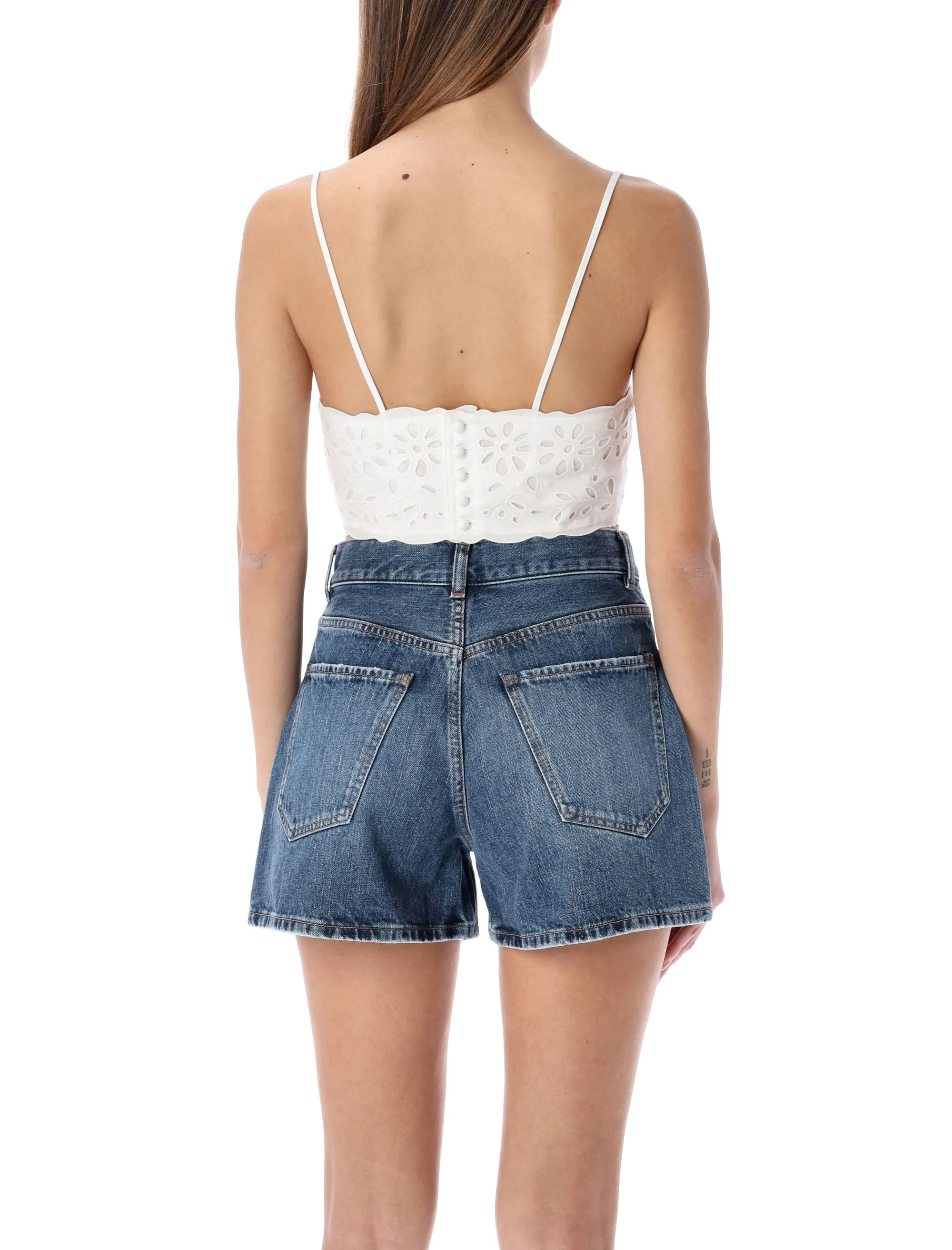 See By Chlo Floral Embroidered Cropped Top