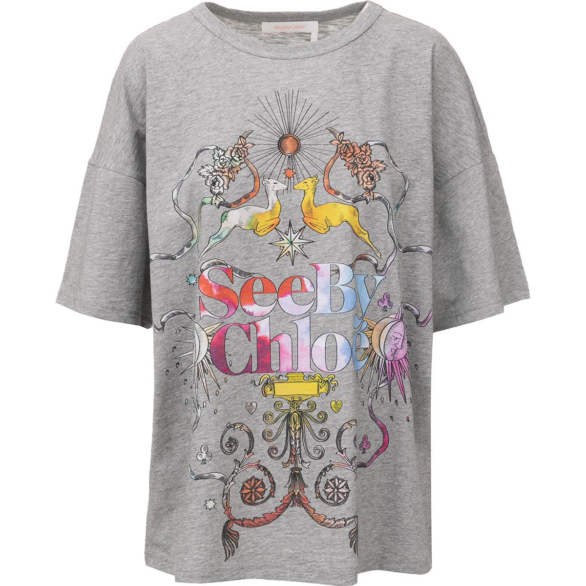 See By Chlo Graphic Logo Printed Crewneck T-Shirt