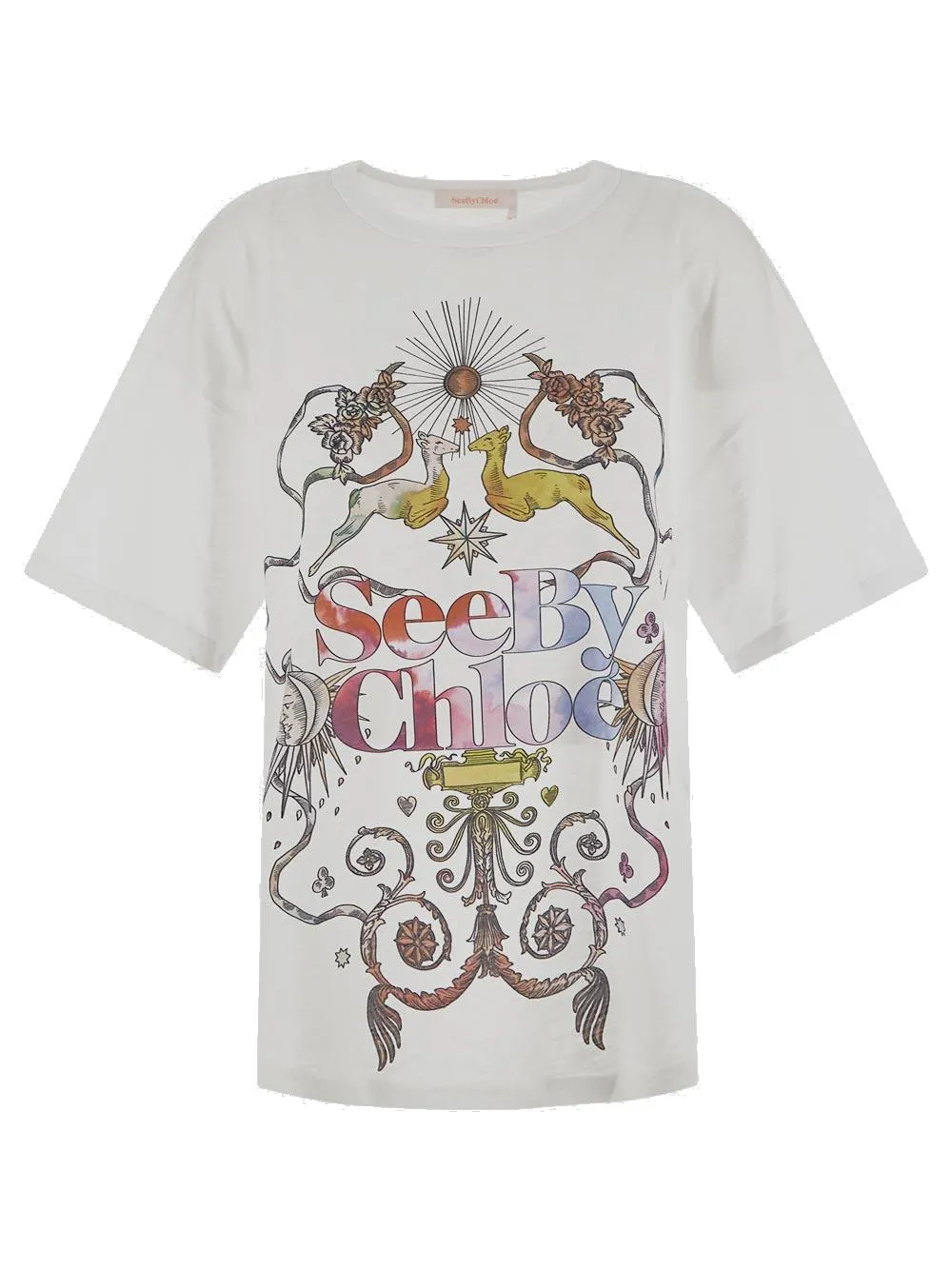 See By Chlo Graphic Printed Crewneck T-Shirt