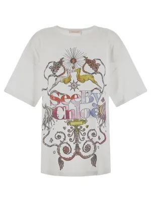 See By Chlo Graphic Printed Crewneck T-Shirt