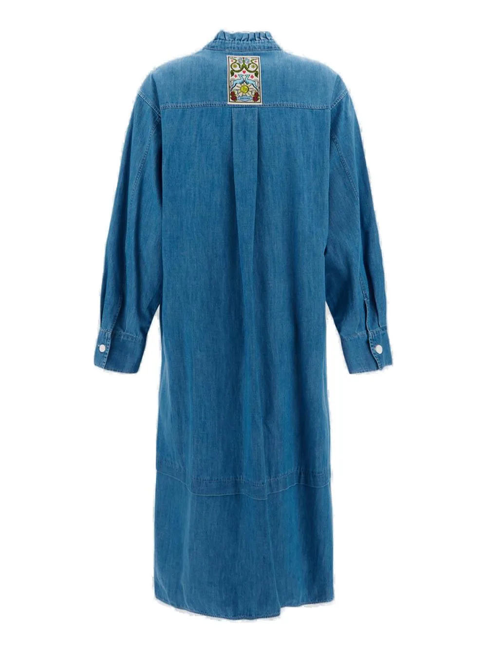 See By Chlo High-Low Hem Pleated Bib Denim Dress