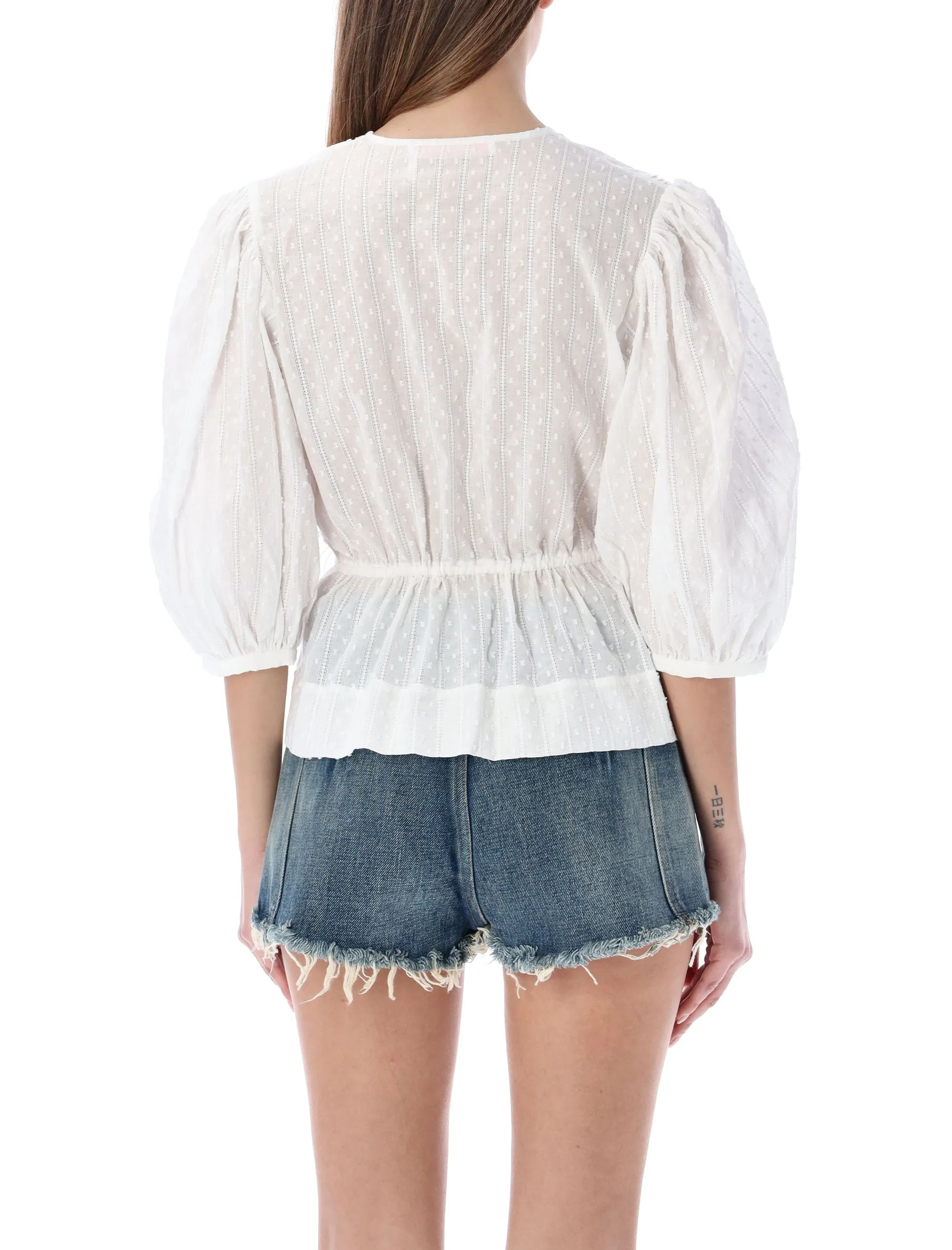 See By Chlo Jacquard V-Neck Drawstring Top