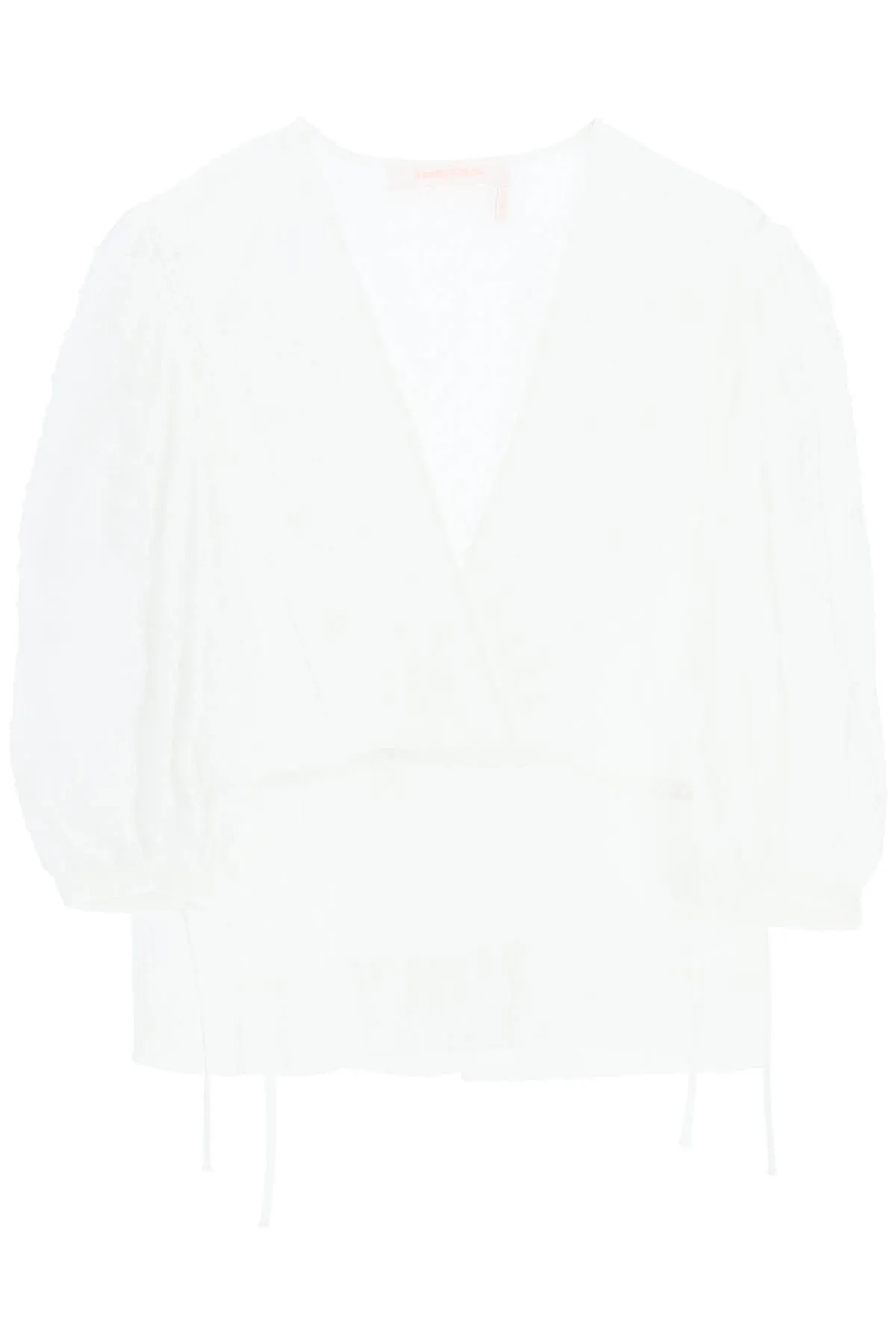 See By Chlo Jacquard V-Neck Drawstring Top