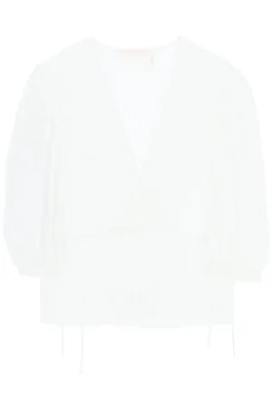 See By Chlo Jacquard V-Neck Drawstring Top
