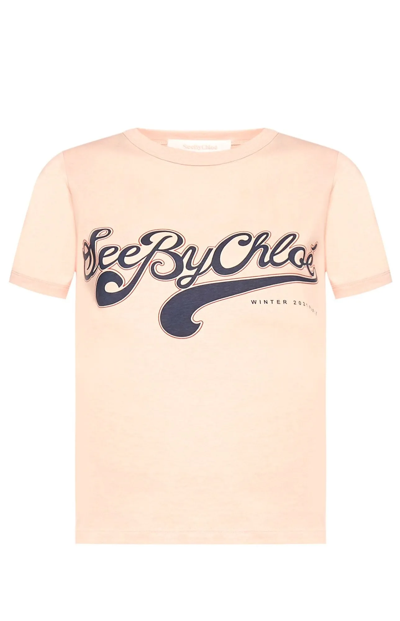 See By Chlo Logo Print Fitted T-Shirt