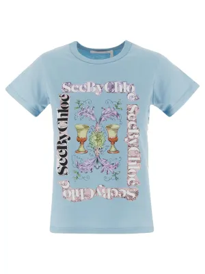 See By Chlo Logo Printed Crewneck T-Shirt