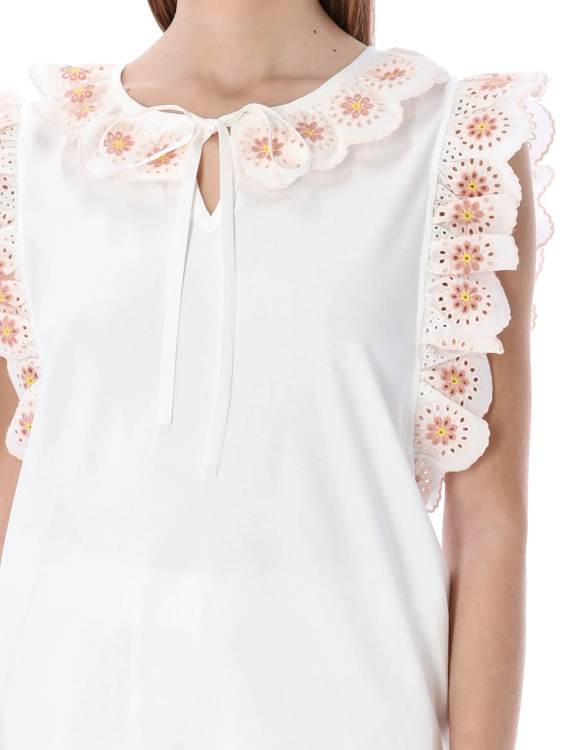 See By Chlo Ruffled Trim Sleeveless Top