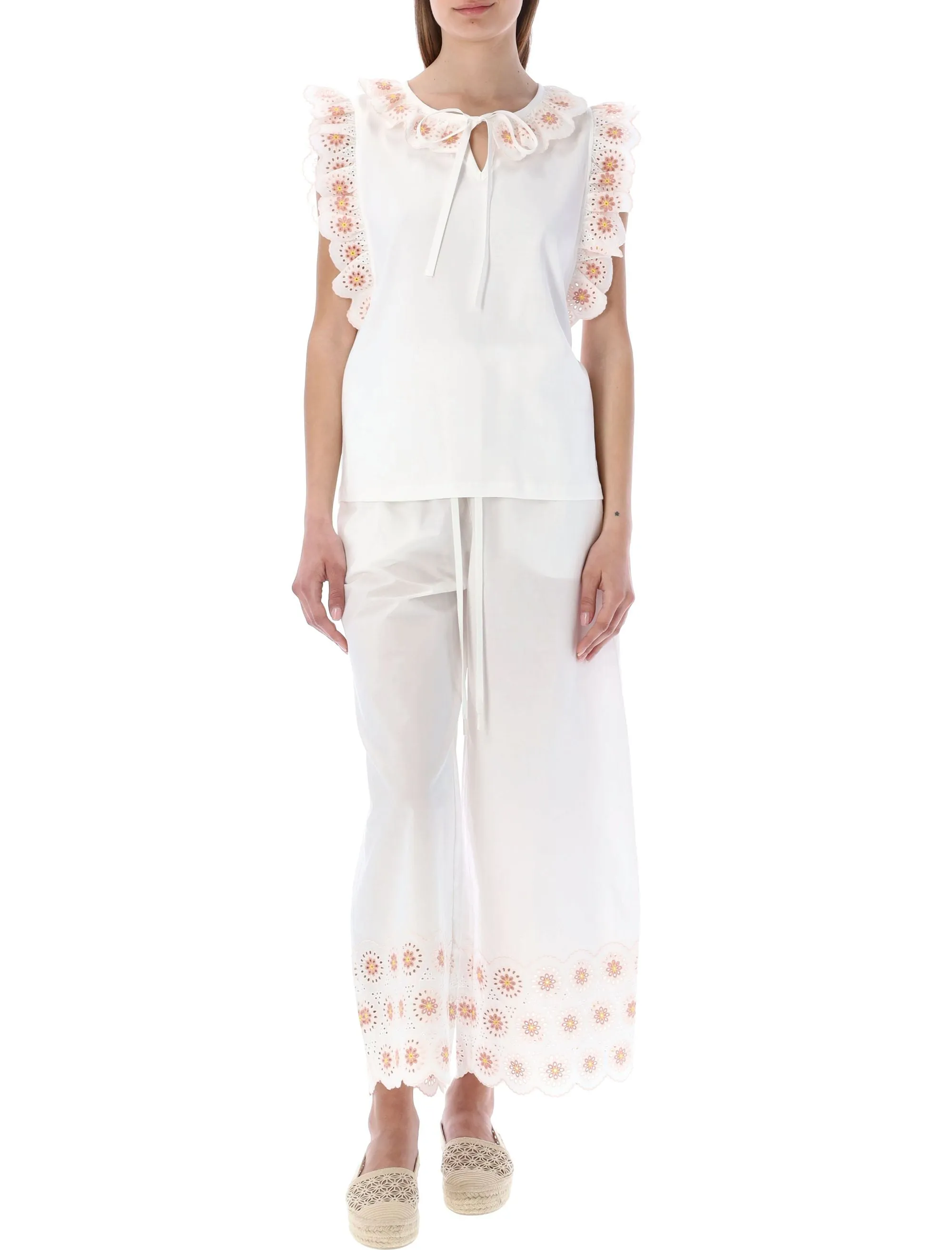 See By Chlo Ruffled Trim Sleeveless Top