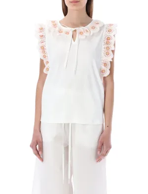 See By Chlo Ruffled Trim Sleeveless Top