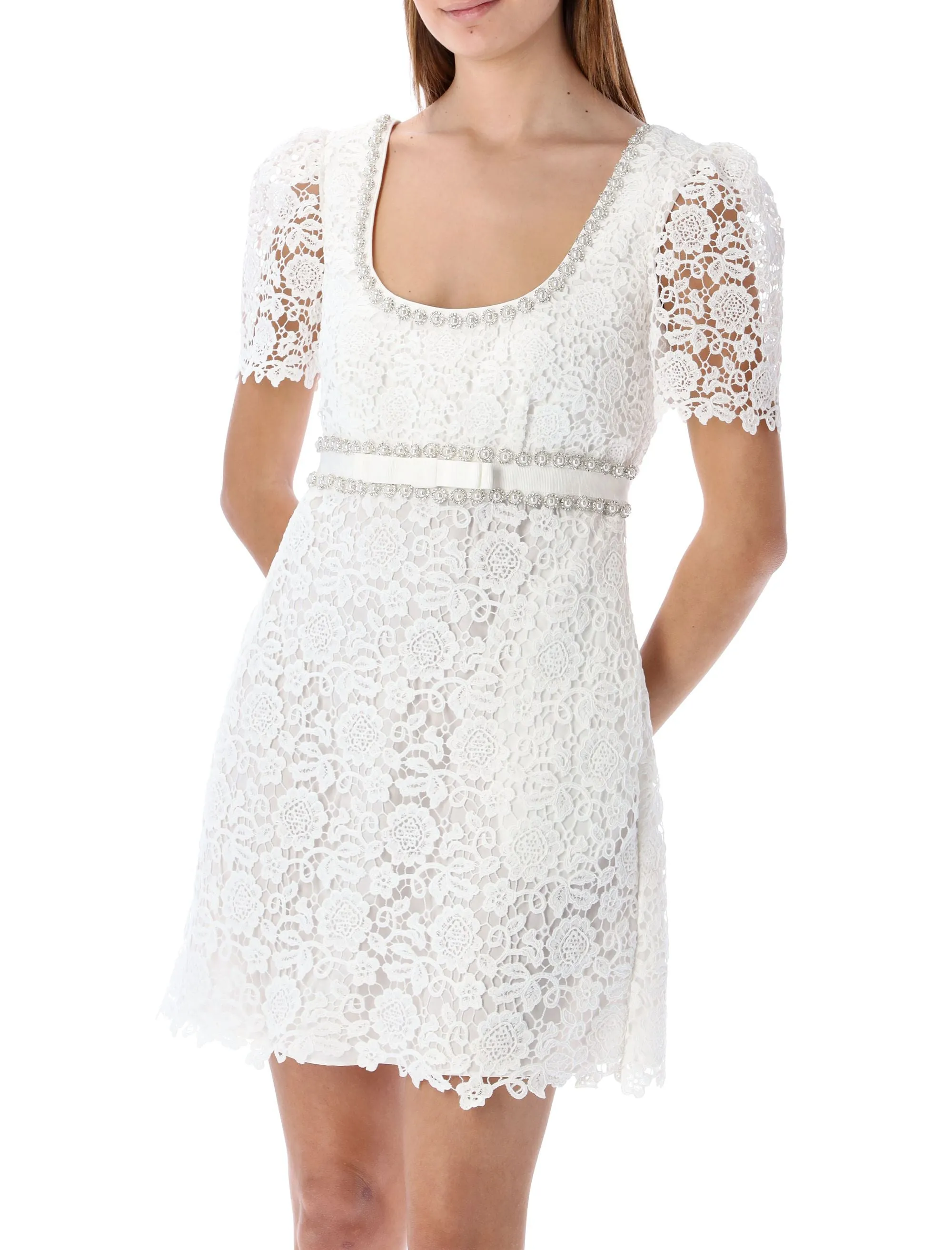 Self-Portrait Floral Detailed Mini Dress