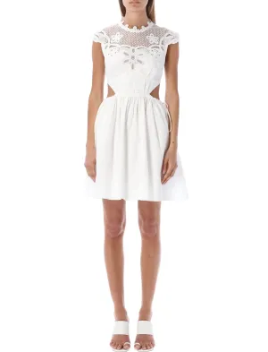 Self-Portrait Guipure Cut-Out Detailed Mini Dress
