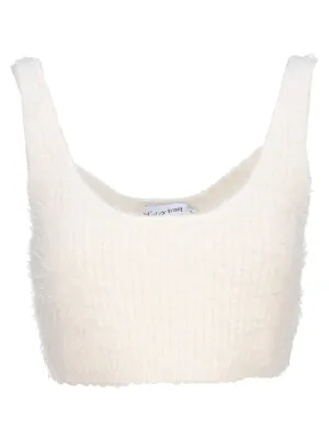 Self-Portrait Knitted Cropped Sleeveless Top