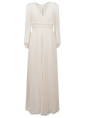 Self-Portrait Pleated Short Sleeved Midi Dress