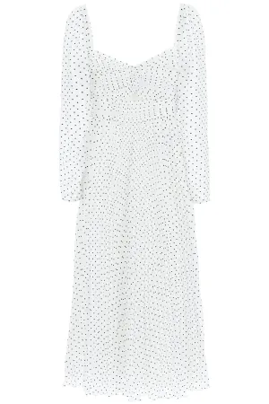 Self-Portrait Polka Dot Print Flared Midi Dress