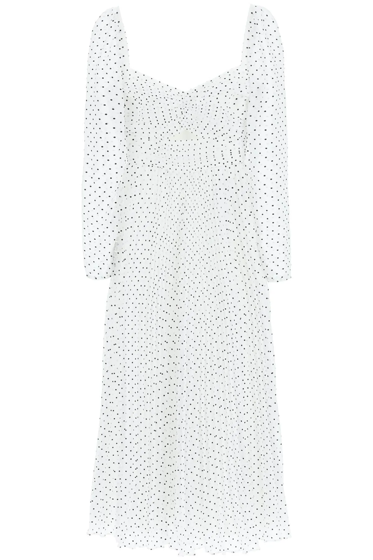 Self-Portrait Polka Dot Print Flared Midi Dress