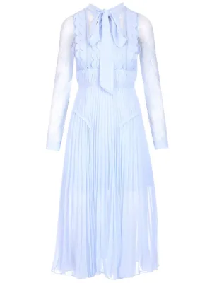 Self-Portrait Pussy Bow Midi Dress