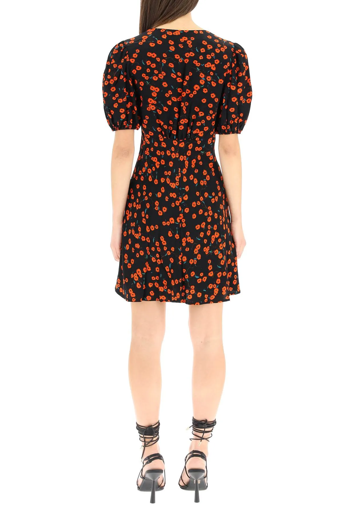 Staud Milla V-Neck Floral Printed Mini Dress