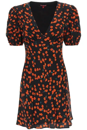 Staud Milla V-Neck Floral Printed Mini Dress