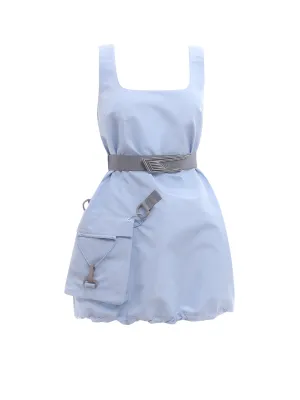 Stella McCartney Belted Waist Squared Neck Mini Dress