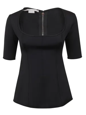 Stella McCartney Scoop Neck Zip-Up Top