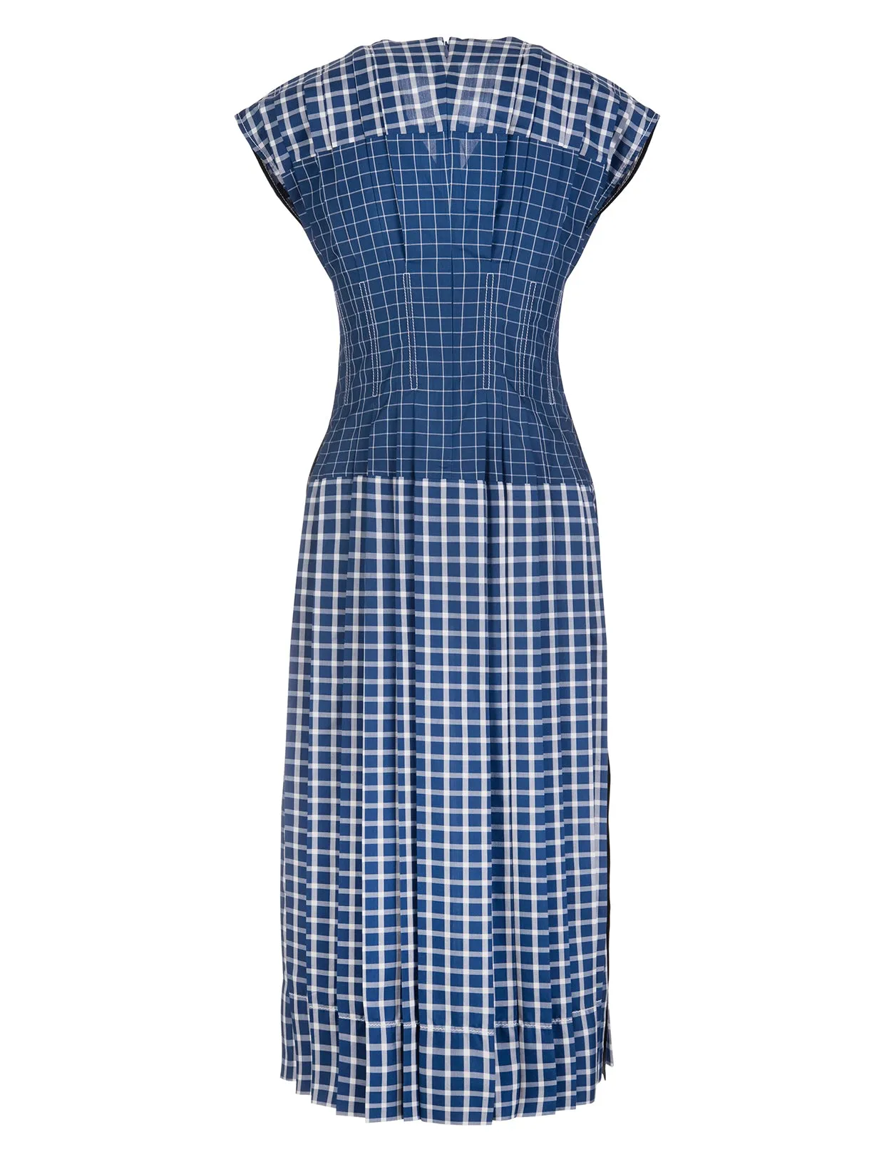 Tory Burch Checked V-Neck Midi Dress
